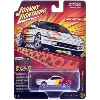 1991 Toyota MR2 White with Stripes "Hobby Exclusive" Series Limited Edition 1/64 Diecast Model Car by Johnny Lightning 1991 Toyota MR2 White with Stripes "Hobby Exclusive" Series Limited Edition 1/64 Diecast Model Car by Johnny Lightning