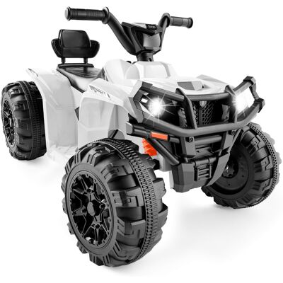 Best Choice Products - 12V Kids Ride-On ATV Quad w/ Bluetooth, 2.4mph Max, Treaded Tires, LED Lights, Radio - White Best Choice Products - 12V Kids Ride-On ATV Quad w/ Bluetooth, 2.4mph Max, Treaded Tires, LED Lights, Radio - White