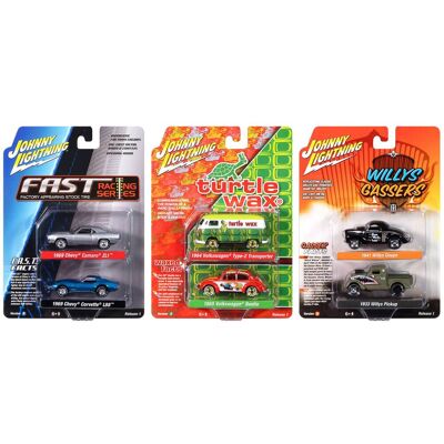 Johnny Lightning - "2-Packs" 2024 Release 1 Set B of 6 pieces 1/64 Die Cast Model Car by Auto World Johnny Lightning - "2-Packs" 2024 Release 1 Set B of 6 pieces 1/64 Die Cast Model Car by Auto World