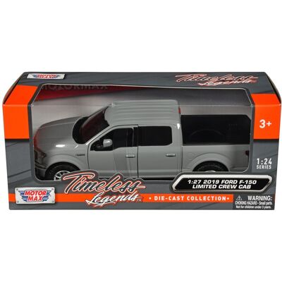 2019 Ford F-150 Limited Crew Cab Pickup Truck Gray "Timeless Legends" Series 1/24-1/27 Diecast Model Car by Motormax 2019 Ford F-150 Limited Crew Cab Pickup Truck Gray "Timeless Legends" Series 1/24-1/27 Diecast Model Car by Motormax