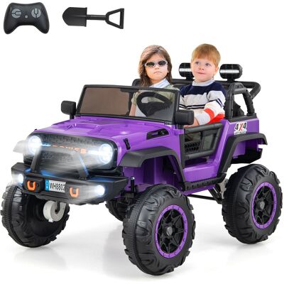 Costway - 24V 2 Seater Kids Ride on Truck 2WD/4WD Battery Powered Vehicle Toddler Powerful Car with Remote Control - Purple Costway - 24V 2 Seater Kids Ride on Truck 2WD/4WD Battery Powered Vehicle Toddler Powerful Car with Remote Control - Purple