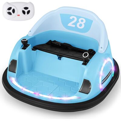 Costway - 12V Electric 360° Spin Car Toy Ride on Bumper Car for Toddlers with Remote Control - Light Blue Costway - 12V Electric 360° Spin Car Toy Ride on Bumper Car for Toddlers with Remote Control - Light Blue