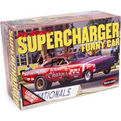 Skill 2 Model Kit 1969 Dodge Charger Funny Car "Mr. Norm's Supercharger" 1/25 Scale Model by Polar Lights Skill 2 Model Kit 1969 Dodge Charger Funny Car "Mr. Norm's Supercharger" 1/25 Scale Model by Polar Lights