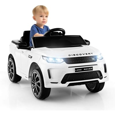 Costway - 12V Kids Ride On Car Licensed Land Rover Electric Vehicle w/ Remote Control - White Costway - 12V Kids Ride On Car Licensed Land Rover Electric Vehicle w/ Remote Control - White