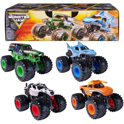 Monster Cable Jam - All Stars 4-Pack Die-Cast Monster Trucks 1:64 Scale, Grave Digger, Megalodon, Sparkle Smash & El Toro Loco - Multi Monster Cable Jam - All Stars 4-Pack Die-Cast Monster Trucks 1:64 Scale, Grave Digger, Megalodon, Sparkle Smash & El Toro Loco - Multi