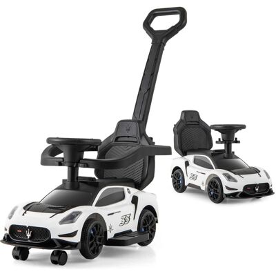Costway - 3-in-1 Ride on Push Car Maserati Licensed Foot to Floor Kids Sliding Walking Car - White Costway - 3-in-1 Ride on Push Car Maserati Licensed Foot to Floor Kids Sliding Walking Car - White