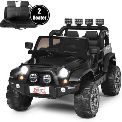 Costway - 12V Kids Ride On Car 2 Seater Truck RC Electric Vehicles w/ Storage Room - Black Costway - 12V Kids Ride On Car 2 Seater Truck RC Electric Vehicles w/ Storage Room - Black