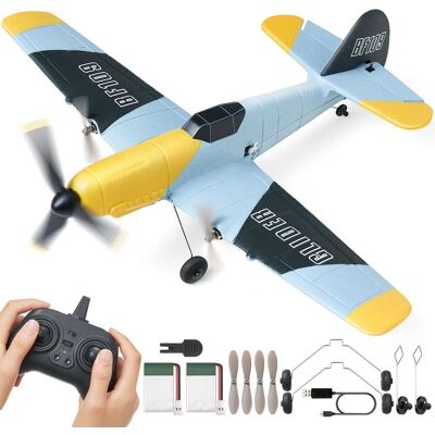 VEVOR - RC Plane, 2.4GHZ 3 Channel Remote Control Airplane with 6-Axis Gyro Stabilizer, Ready to Fly Fighter Aircraft Plane Toy - Yellow, Gray, Black VEVOR - RC Plane, 2.4GHZ 3 Channel Remote Control Airplane with 6-Axis Gyro Stabilizer, Ready to Fly Fighter Aircraft Plane Toy - Yellow, Gray, Black