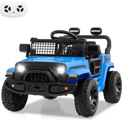 Costway - 12V Kids Ride on Truck Car Battery Powered Electric Vehicle with Remote Control - Blue Costway - 12V Kids Ride on Truck Car Battery Powered Electric Vehicle with Remote Control - Blue