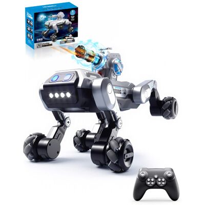 Sugift - Intelligent RC Robot Dog Toy with Voice Control LED Lights and Touch Sensors - Silver Sugift - Intelligent RC Robot Dog Toy with Voice Control LED Lights and Touch Sensors - Silver