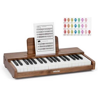 VEVOR - Kids Piano Keyboard, 37 Keys Wooden Digital Piano for Kids, Mini Music Educational Instrument Toy with Realistic Sound - Walnut VEVOR - Kids Piano Keyboard, 37 Keys Wooden Digital Piano for Kids, Mini Music Educational Instrument Toy with Realistic Sound - Walnut