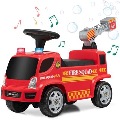 Costway - Kids Ride On Fire Truck Foot-to-Floor Sliding Push Car w/ Music & Bubble Maker For Kids Aged Over 3 Years - Red Costway - Kids Ride On Fire Truck Foot-to-Floor Sliding Push Car w/ Music & Bubble Maker For Kids Aged Over 3 Years - Red