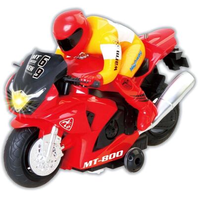 JuzToys - Remote Control Motorcycle Toy for Kids – 360° RC Motorbike with Light and Sound Effects – - Red JuzToys - Remote Control Motorcycle Toy for Kids – 360° RC Motorbike with Light and Sound Effects – - Red