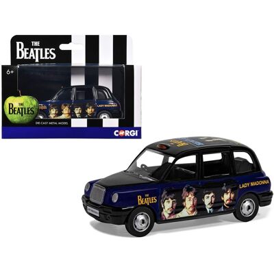 The Beatles London Taxi RHD (Right Hand Drive) "Lady Madonna" Black and Dark Blue with Graphics Diecast Model by Corgi The Beatles London Taxi RHD (Right Hand Drive) "Lady Madonna" Black and Dark Blue with Graphics Diecast Model by Corgi