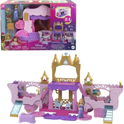 Mattel - Disney Princess Carriage to Castle Transforming Playset with Aurora Small Doll - COLLECTIBLES - Multicolor Mattel - Disney Princess Carriage to Castle Transforming Playset with Aurora Small Doll - COLLECTIBLES - Multicolor