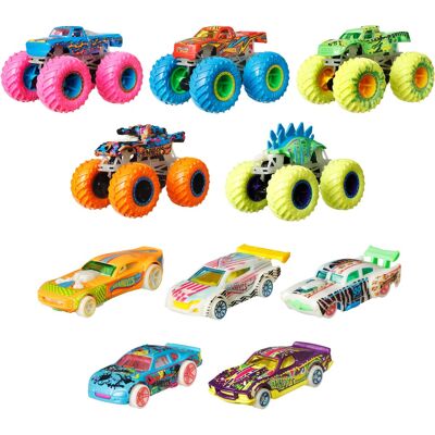 Hot Wheels - Monster Trucks 1:64 Scale Glow in the Dark Vehicles (10-Pack) Hot Wheels - Monster Trucks 1:64 Scale Glow in the Dark Vehicles (10-Pack)