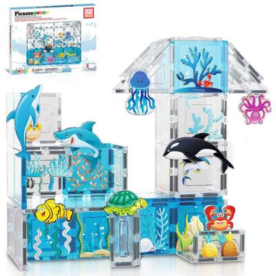PicassoTiles - PICASSO-TILES Magnetic Tiles for Kids, 52PCS Marine Animal Theme, Construction STEM Building Blocks Educational Toy PicassoTiles - PICASSO-TILES Magnetic Tiles for Kids, 52PCS Marine Animal Theme, Construction STEM Building Blocks Educational Toy