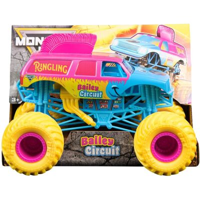 Monster Cable Jam - Ringling Bailey Circuit Collector Series 25 Die-Cast 1:24 Scale Monster Truck, Ages 3+ - Pink Monster Cable Jam - Ringling Bailey Circuit Collector Series 25 Die-Cast 1:24 Scale Monster Truck, Ages 3+ - Pink