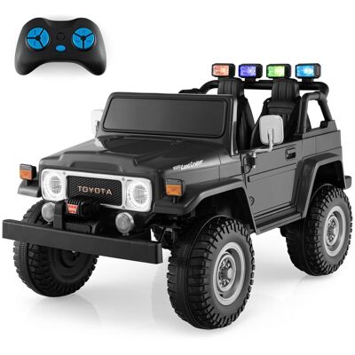 Costway - 2 Seater Ride On Truck Car 12V Licensed Toyota FJ40 RC w/ Laser Light & Music - Black Costway - 2 Seater Ride On Truck Car 12V Licensed Toyota FJ40 RC w/ Laser Light & Music - Black