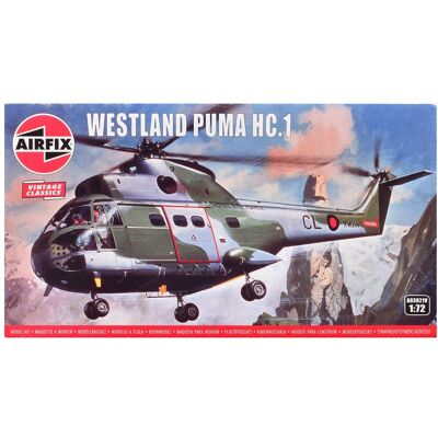 Level 2 Model Kit of Westland Puma HC.1 Helicopter with 2 Scheme Options 1/72 Plastic Model Kit by Airfix Level 2 Model Kit of Westland Puma HC.1 Helicopter with 2 Scheme Options 1/72 Plastic Model Kit by Airfix