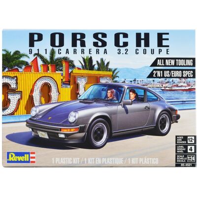 Level 4 Model Kit Porsche 911 Carrera 3.2 Coupe 2-in-1 Kit 1/24 Scale Model by Revell Level 4 Model Kit Porsche 911 Carrera 3.2 Coupe 2-in-1 Kit 1/24 Scale Model by Revell