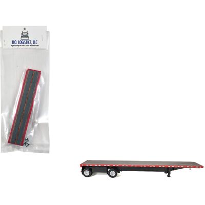 HO Logistics Replicas - High Boy Spread Axle Flatbed Trailer Red 1/87 (HO) Scale Plastic Model Car by HO Logistics HO Logistics Replicas - High Boy Spread Axle Flatbed Trailer Red 1/87 (HO) Scale Plastic Model Car by HO Logistics