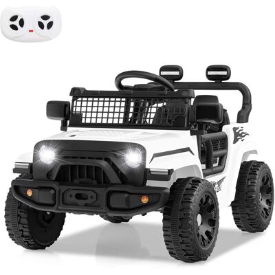 Costway - 12V Kids Ride on Truck Car Battery Powered Electric Vehicle with Remote Control - White Costway - 12V Kids Ride on Truck Car Battery Powered Electric Vehicle with Remote Control - White