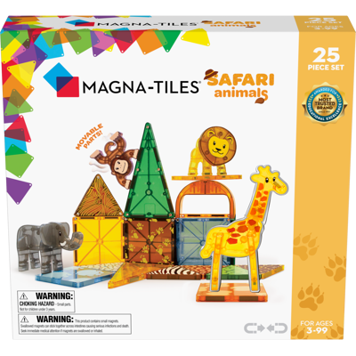 Safari Animals 25-Piece Magnetic Construction Set, THE ORIGINAL MAGNA-TILES Safari Animals 25-Piece Magnetic Construction Set, THE ORIGINAL MAGNA-TILES