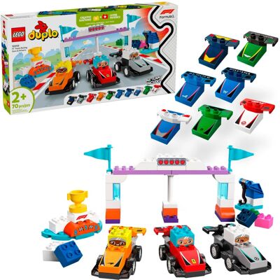 Lego - DUPLO Town F1 Team Race Cars & Drivers Building Toy 10445 Lego - DUPLO Town F1 Team Race Cars & Drivers Building Toy 10445