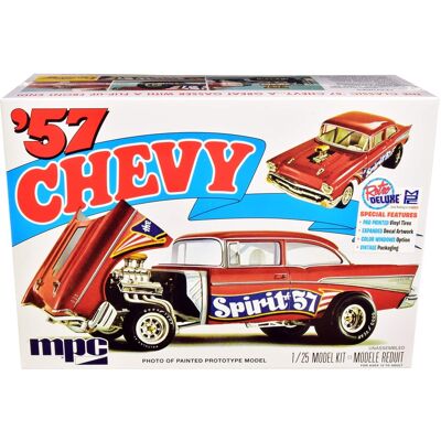 Skill 2 Model Kit 1957 Chevrolet Gasser Flip Nose "Spirit of 57" 1/25 Scale Model by MPC Skill 2 Model Kit 1957 Chevrolet Gasser Flip Nose "Spirit of 57" 1/25 Scale Model by MPC