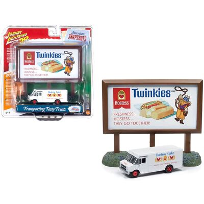 GMC Step Van White with "Hostess" Country Billboard "Johnny Lightning 50th Anniv." 1/64 Diecast Model Johnny Lightning GMC Step Van White with "Hostess" Country Billboard "Johnny Lightning 50th Anniv." 1/64 Diecast Model Johnny Lightning