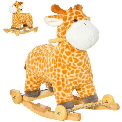 Qaba - Horse, 2 in 1 Kids Ride on Horse, Rolling Giraffe Animal Rocker with Sound, Wooden Base, Pedal, Grip Handle Qaba - Horse, 2 in 1 Kids Ride on Horse, Rolling Giraffe Animal Rocker with Sound, Wooden Base, Pedal, Grip Handle