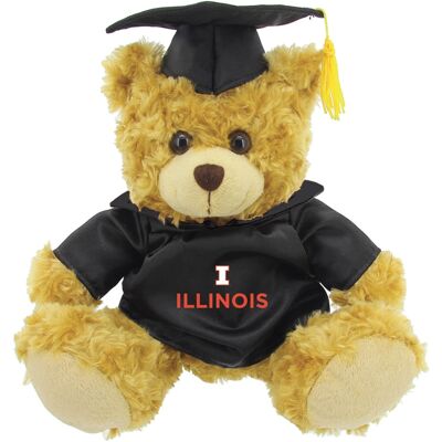 Jardine - /Brown Illinois Fighting Illini 12'' Graduation Plush Bear - Black Jardine - /Brown Illinois Fighting Illini 12'' Graduation Plush Bear - Black
