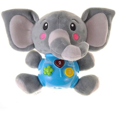 JuzToys - Plush Elephant Infant Toys, Cute Stuffed Aminal Light Up Baby Toys Newborn Baby Musical Toys for Infant Babies - Gray JuzToys - Plush Elephant Infant Toys, Cute Stuffed Aminal Light Up Baby Toys Newborn Baby Musical Toys for Infant Babies - Gray