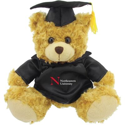 Jardine - /Brown Northeastern Huskies 12'' Graduation Plush Bear - Black Jardine - /Brown Northeastern Huskies 12'' Graduation Plush Bear - Black