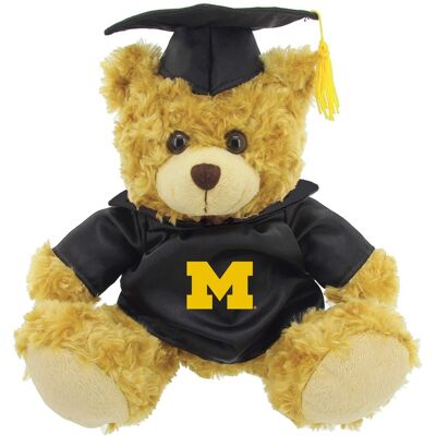 Jardine - /Brown Michigan Wolverines 12'' Graduation Plush Bear - Navy Jardine - /Brown Michigan Wolverines 12'' Graduation Plush Bear - Navy