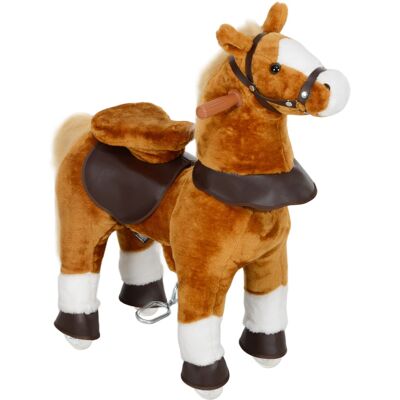 Qaba - on Horse, Walking Horse Toy, Kids Riding Pony w/ Wheels & Neighing Sounds for 3-5 Years Qaba - on Horse, Walking Horse Toy, Kids Riding Pony w/ Wheels & Neighing Sounds for 3-5 Years