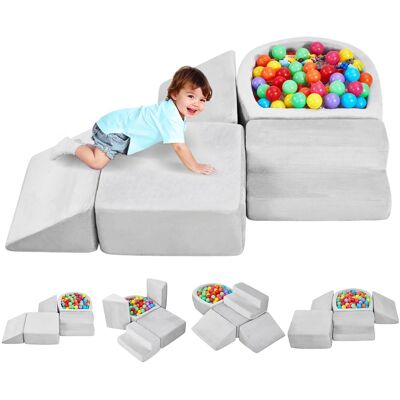 VEVOR - Climbing Toys, 5-Piece Set, Foam Climbing Blocks for Toddlers 6 Months to 3 Years, Baby Climbing Blocks with Ball Pit - Gray VEVOR - Climbing Toys, 5-Piece Set, Foam Climbing Blocks for Toddlers 6 Months to 3 Years, Baby Climbing Blocks with Ball Pit - Gray