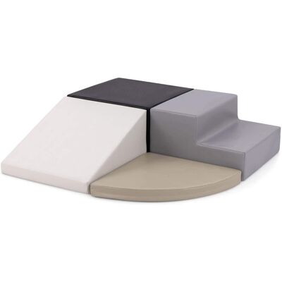 Costway - Climb and Crawl Foam Block Play Set for Children Development Indoor Active Play - Black & Gray Costway - Climb and Crawl Foam Block Play Set for Children Development Indoor Active Play - Black & Gray