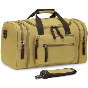 Unique Bargains - Expandable Canvas Duffel 50cm-58cm Sturdy Zipper and Reinforced Handles Lightweight Carry-On Weekender Bag - Khaki Unique Bargains - Expandable Canvas Duffel 50cm-58cm Sturdy Zipper and Reinforced Handles Lightweight Carry-On Weekender Bag - Khaki