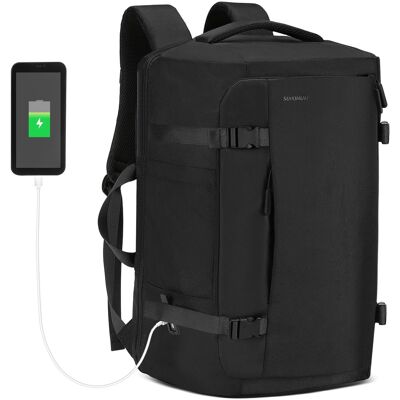 Unique Bargains - 40L Travel Backpack, TSA Friendly Flight Approved Carry on, Fits 17.3" Laptop, USB-A&C Ports, Weekender - Black Unique Bargains - 40L Travel Backpack, TSA Friendly Flight Approved Carry on, Fits 17.3" Laptop, USB-A&C Ports, Weekender - Black