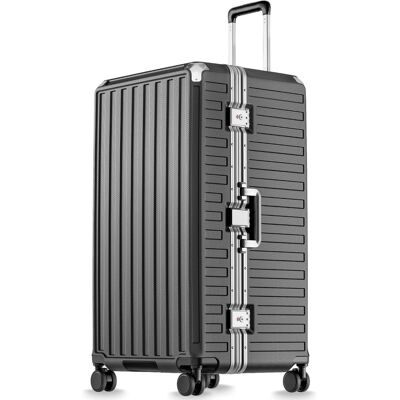 LUGGEX - 32 Inch Checked Luggage Large Trunk Suitcase, 100% PC Hardshell with Aluminum Frame, TSA Lock 8010S - ZX-Core - Charcoal Metallic LUGGEX - 32 Inch Checked Luggage Large Trunk Suitcase, 100% PC Hardshell with Aluminum Frame, TSA Lock 8010S - ZX-Core - Charcoal Metallic