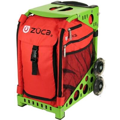 Zuca - Sport Chilli Insert Bag (Red) & Frame with Flashing Wheels - Green Zuca - Sport Chilli Insert Bag (Red) & Frame with Flashing Wheels - Green