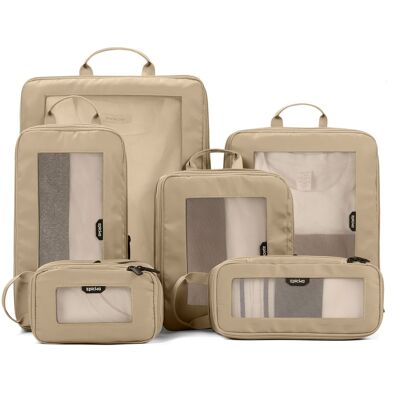 Epicka - TripCozy Compression Packing Cubes Durable Travel organizer Bags with Mesh Top for Carry on - Kahki-6 Set Epicka - TripCozy Compression Packing Cubes Durable Travel organizer Bags with Mesh Top for Carry on - Kahki-6 Set