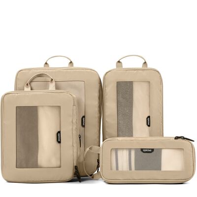 Epicka - TripCozy Compression Packing Cubes Durable Travel organizer Bags with Mesh Top for Carry on - Kahki-4 Set Epicka - TripCozy Compression Packing Cubes Durable Travel organizer Bags with Mesh Top for Carry on - Kahki-4 Set