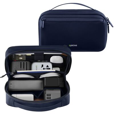 Epicka - Electronics Organizer Travel Case - Cable Organizer Bag for Travel, Tech Pouch with Luggage Strap - Navy Epicka - Electronics Organizer Travel Case - Cable Organizer Bag for Travel, Tech Pouch with Luggage Strap - Navy