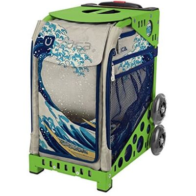 Zuca - Great Wave Sport Insert Bag & Green Frame with Flashing Wheels - Two-Tone Zuca - Great Wave Sport Insert Bag & Green Frame with Flashing Wheels - Two-Tone