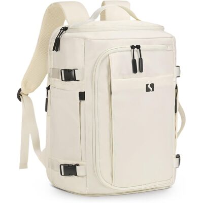 Unique Bargains - 35L Travel Backpack, 17" Laptop, USB-C Port, Expandable Carry-On, TSA Flight Approved Water-Resistant - White Unique Bargains - 35L Travel Backpack, 17" Laptop, USB-C Port, Expandable Carry-On, TSA Flight Approved Water-Resistant - White