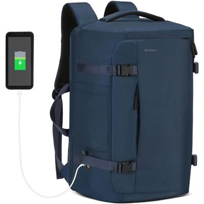 Unique Bargains - 40L Travel Backpack, TSA Friendly Flight Approved Carry on, Fits 17.3" Laptop, USB-A&C Ports, Weekender - Blue Unique Bargains - 40L Travel Backpack, TSA Friendly Flight Approved Carry on, Fits 17.3" Laptop, USB-A&C Ports, Weekender - Blue