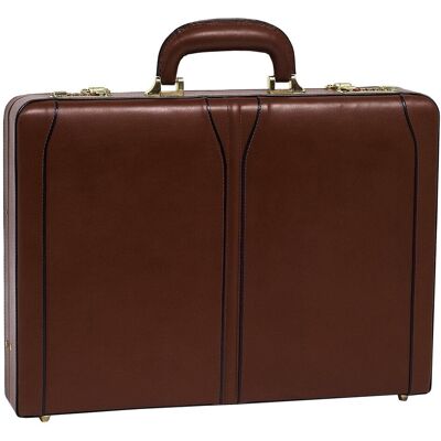 McKlein - Leather Attache Case 80454 Suede Interior 3-Digit Combination Lock Slim Design Adjustable 3-File Organizer - Brown McKlein - Leather Attache Case 80454 Suede Interior 3-Digit Combination Lock Slim Design Adjustable 3-File Organizer - Brown
